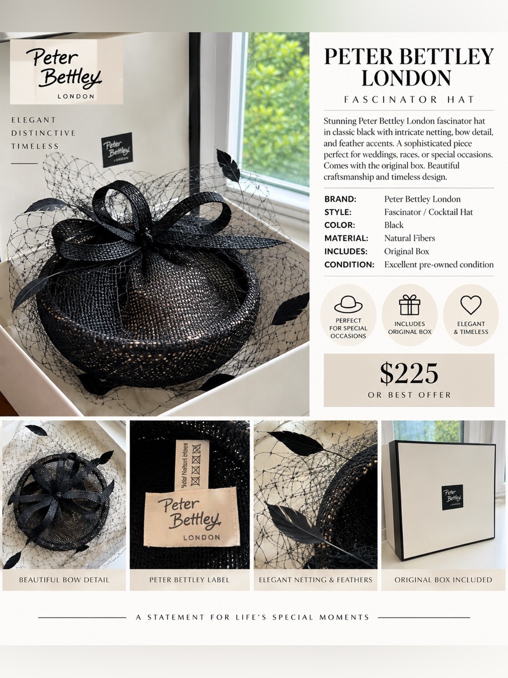 Black Fascinator Hat